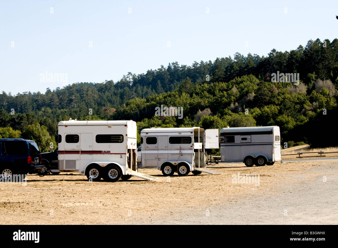 Three trailers in a park in Marin County, California Stock Photo Alamy