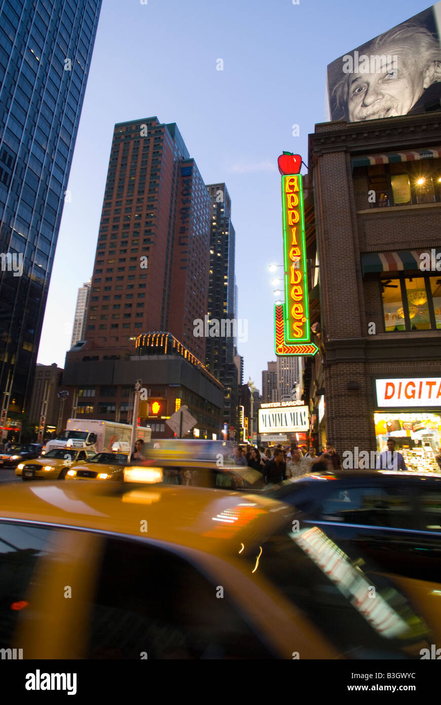 A Times Square branch of the Applebees restaurant chain Stock Photo