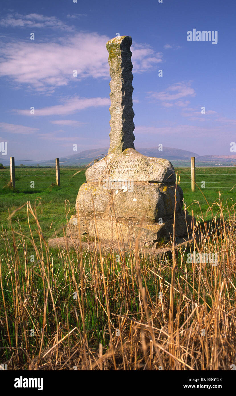 Monument to Wigtown Martyrs religous persecution on the edge of Wigtown Bay near Wigtown Galloway Scotland UK Stock Photo