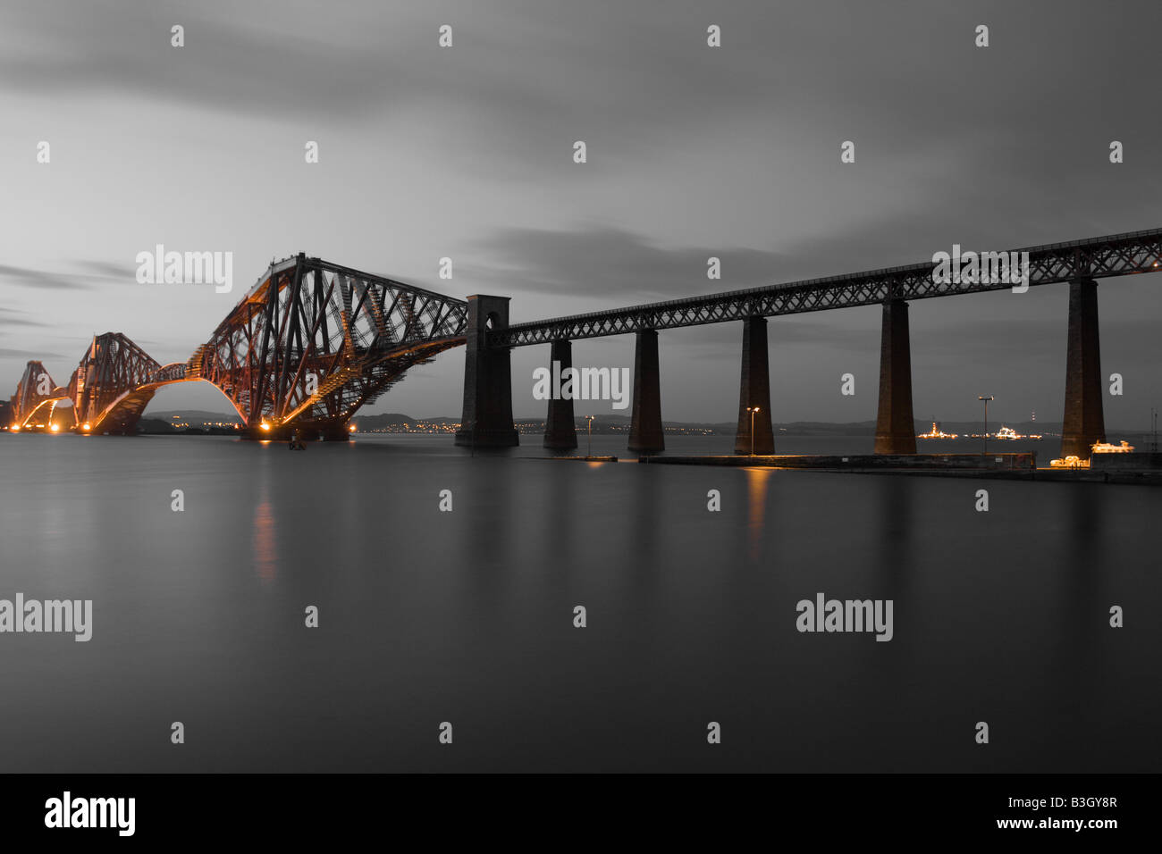 The Forth Bridge from South Queensferry Stock Photo