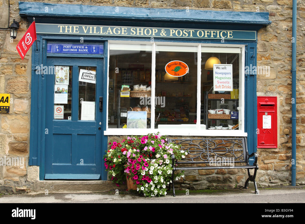 Village shop and Post Office at Pilsley, Derbyshire, England, U.K. Stock Photo