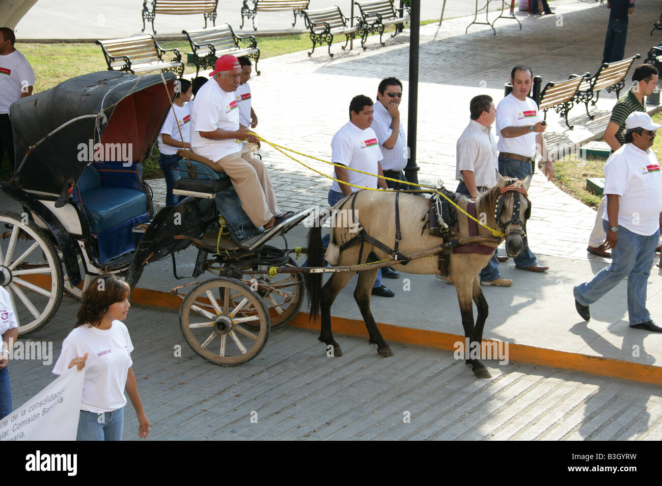 May Day Parade, Izamal, Yucatan Peninsular, Mexico Stock Photo