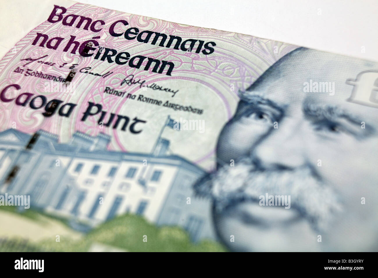 Close up of a 50 Pound Irish Bank notes from Ireland Stock Photo