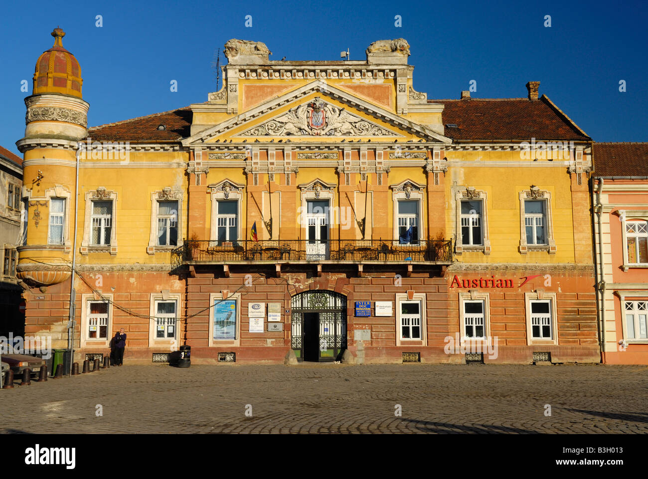 Colourful baroque building on Piata Unirii Timisoara Romania Stock