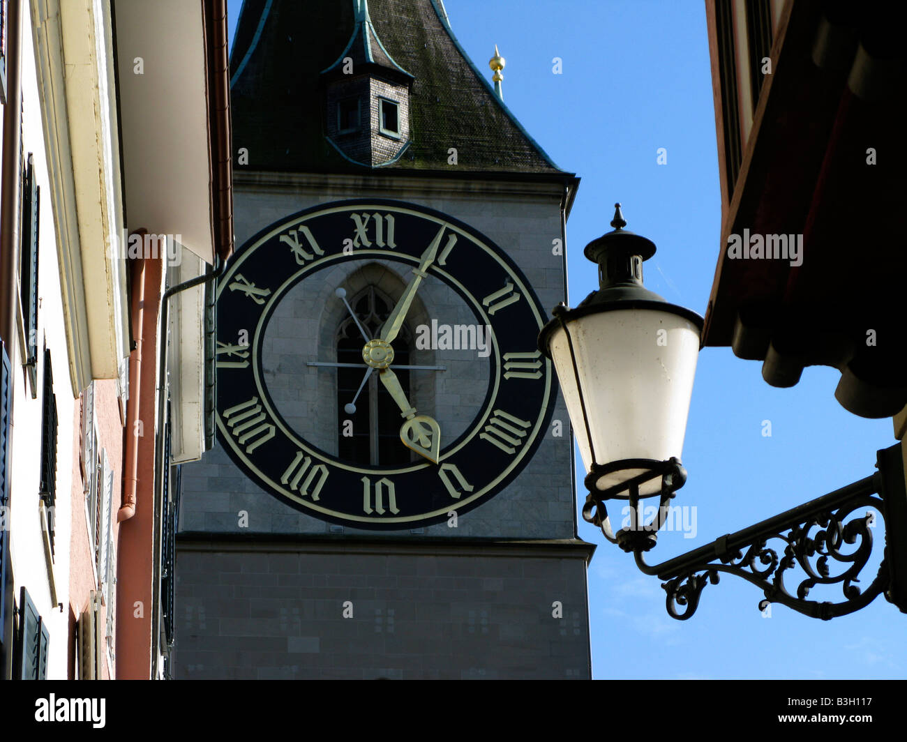 zurich st peter clock Stock Photo Alamy