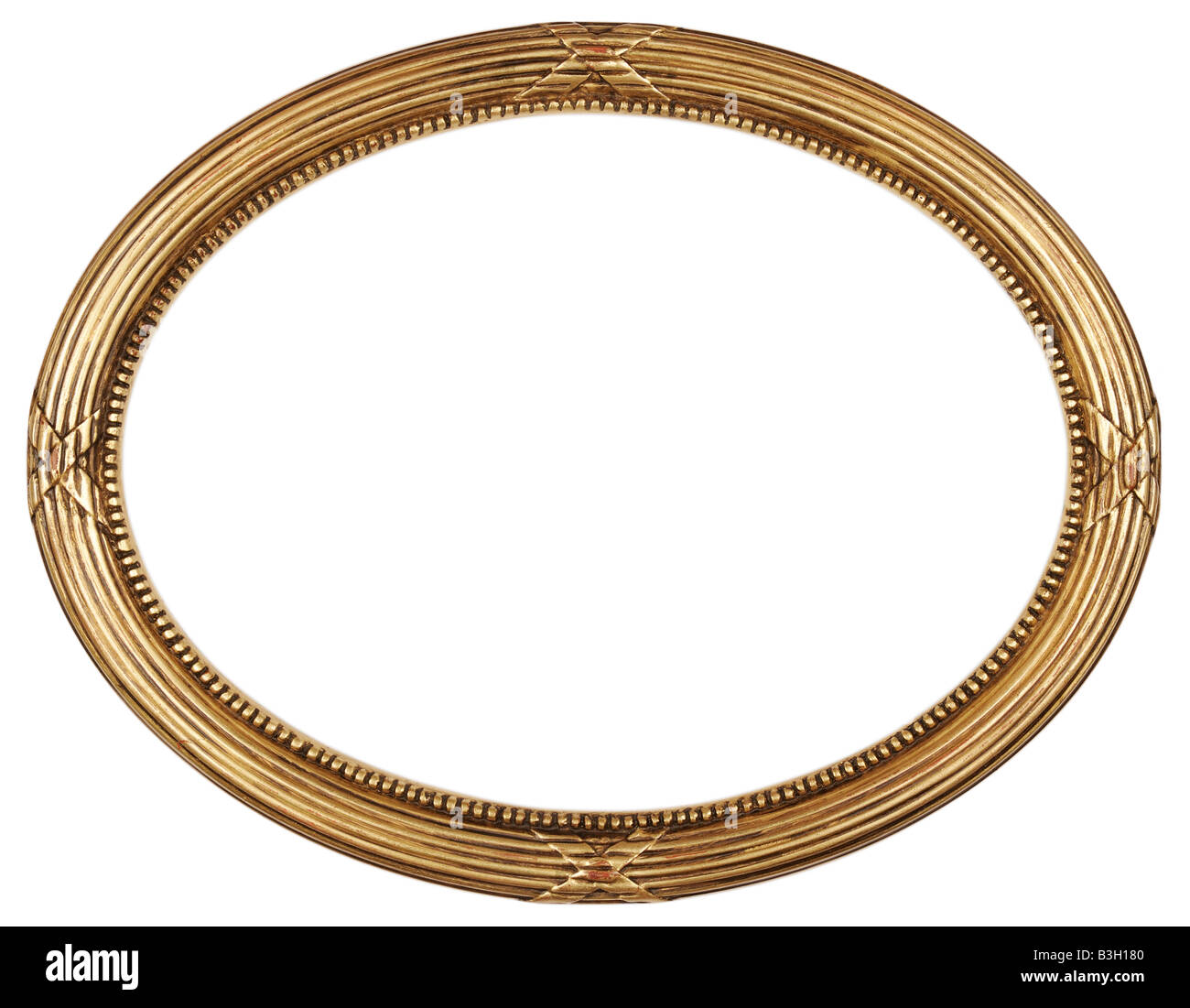 Empire gold oval antique picture frame cutout art craft Stock Photo