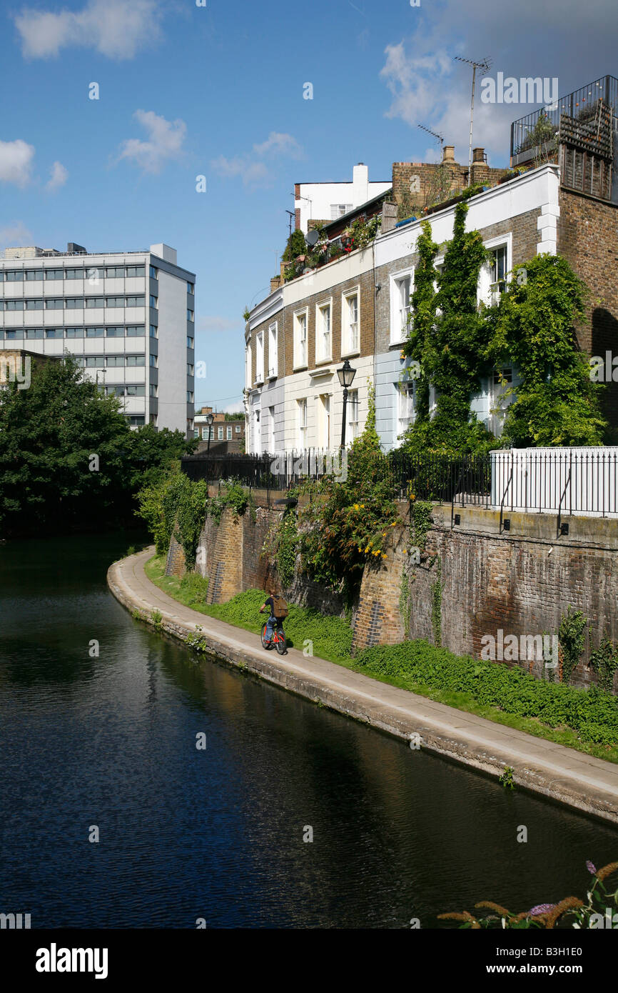 Lyme Terrace above the Regents Canal at Camden Town, London Stock Photo