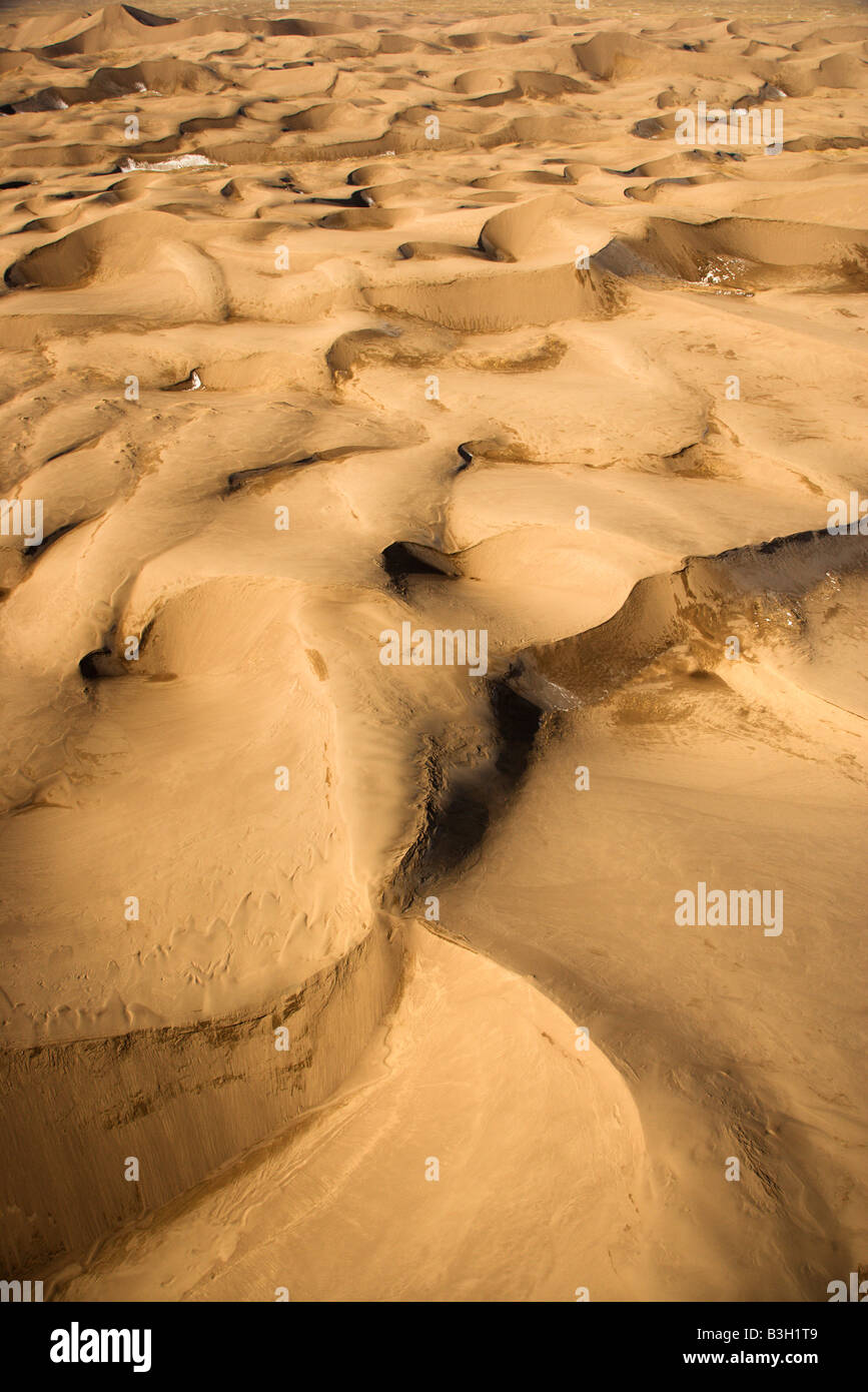 Aerial landscape of sand dunes in Great Sand Dunes National Park Colorado Stock Photo