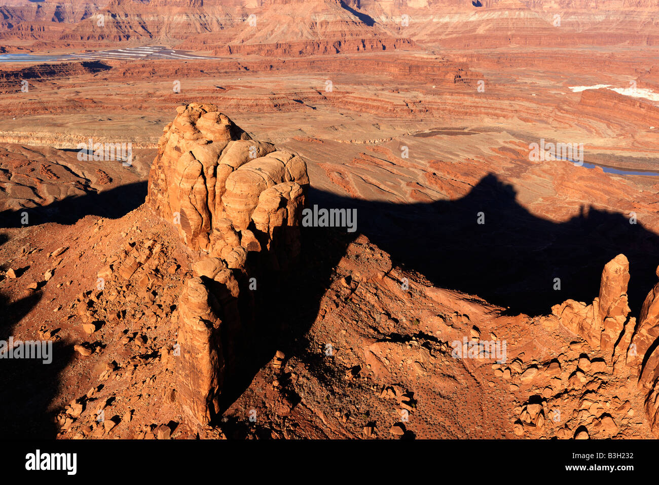 Aerial landscape of rock formations in Canyonlands National Park Utah United States Stock Photo