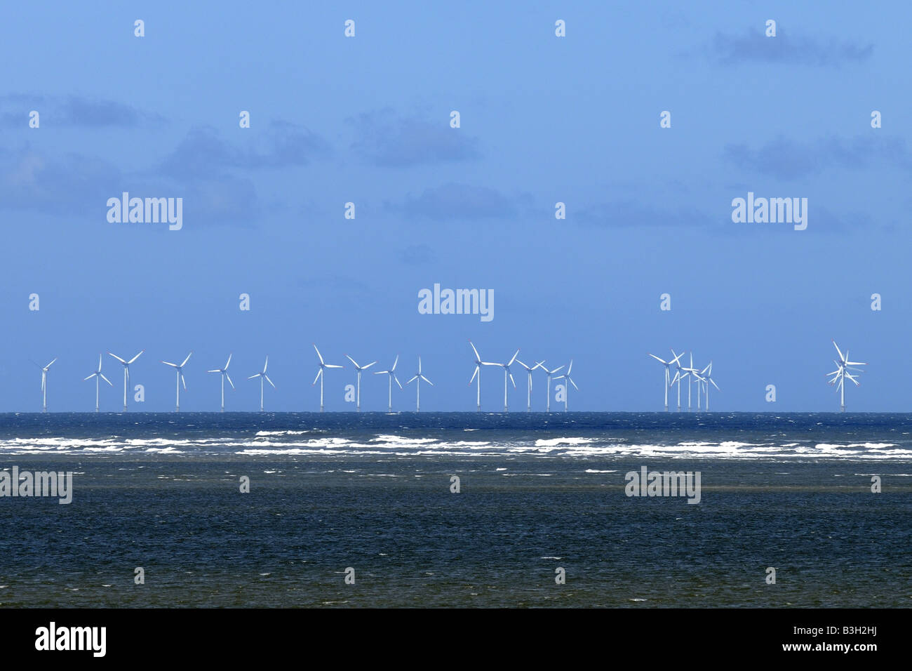 Wind turbines offshore Windräder vor der Küste Stock Photo