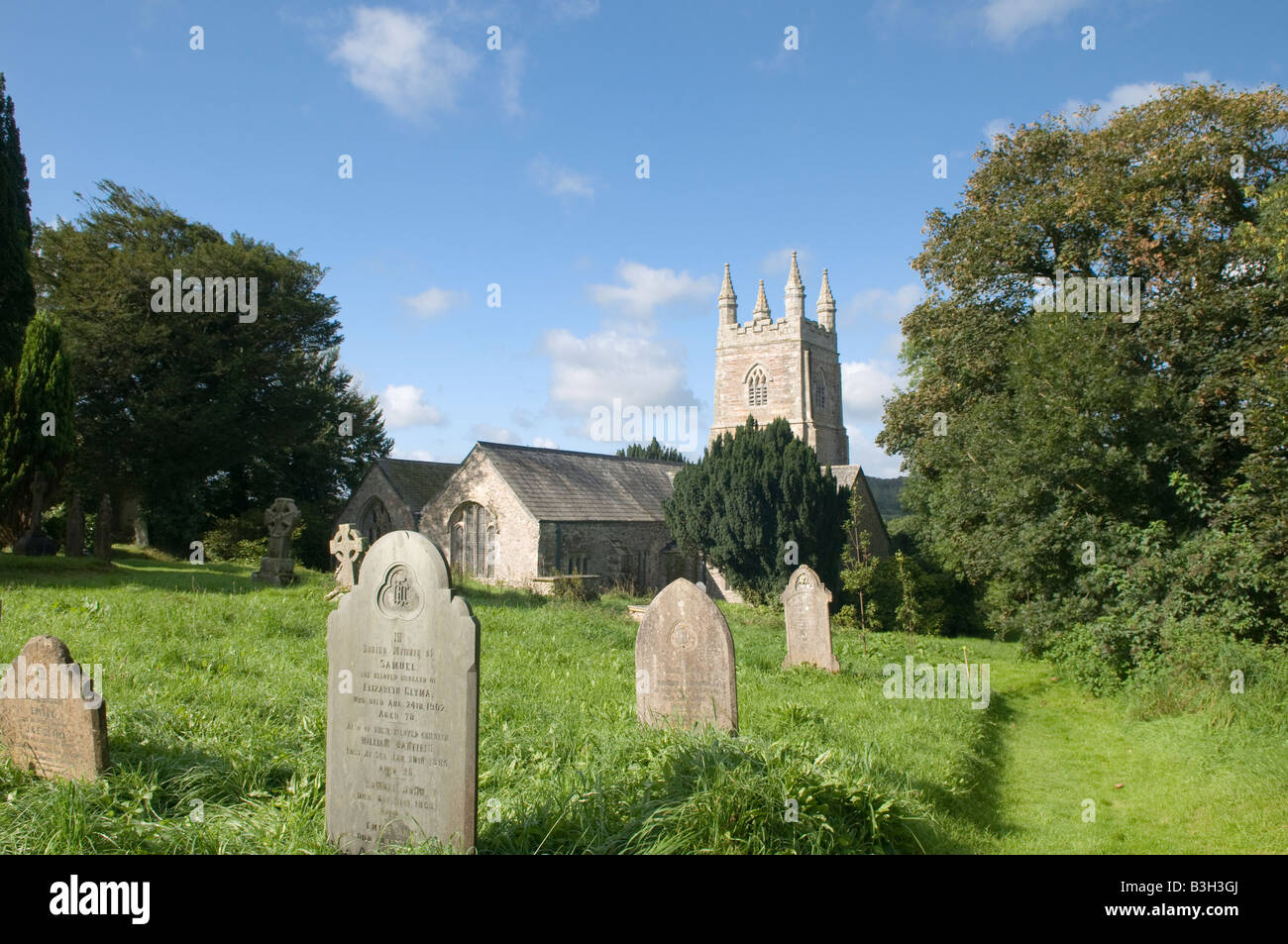 Graveyard at Creed Church Cornwall Stock Photo