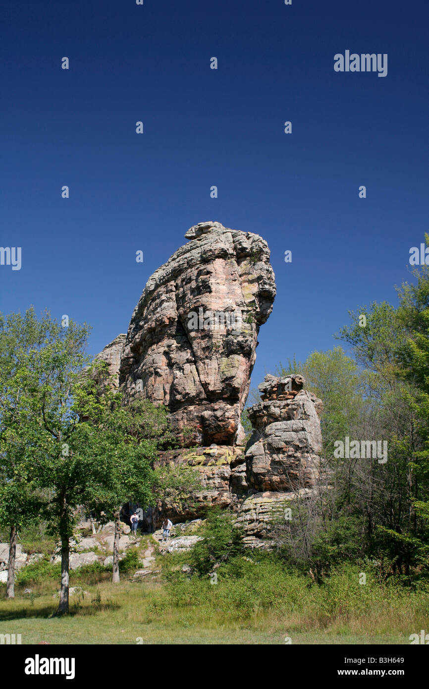 Ship Rock one of central Wisconsin s castillated mounds Stock Photo