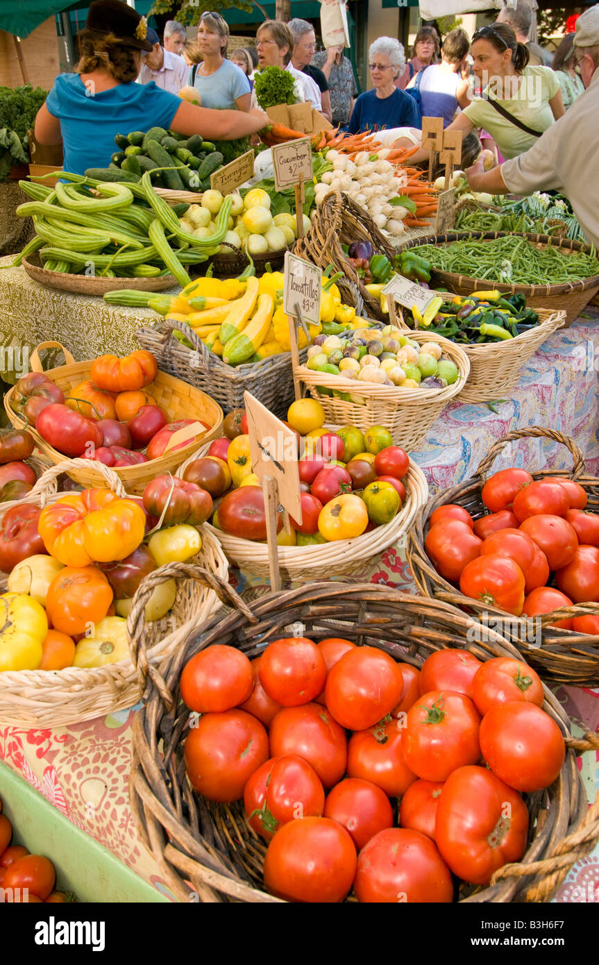 Boise, Idaho Downtown Farmers City Market. Colorful fresh produce for