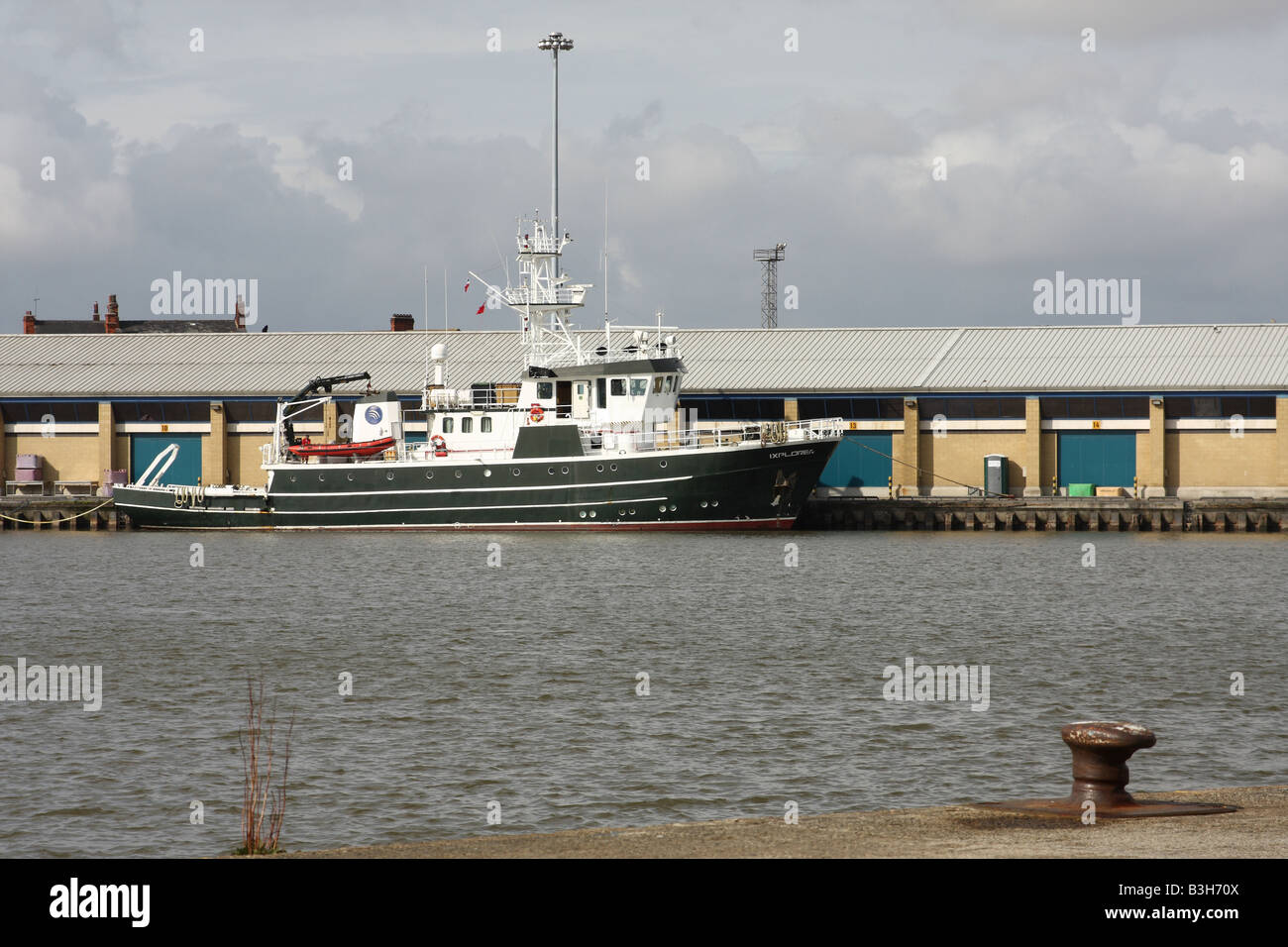 A fishing trawler at Grimsby docks, Grimsby, England, U.K Stock Photo