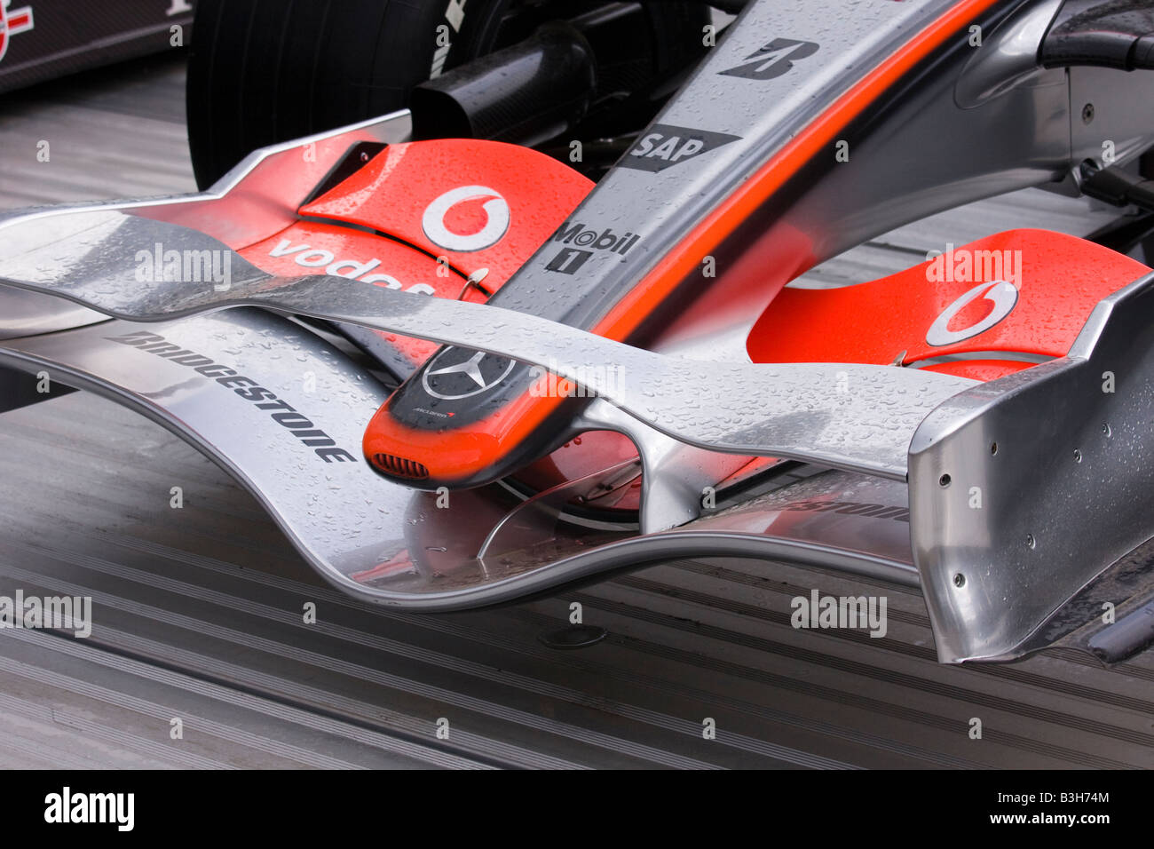 Formula One McLaren-Mercedes front wing (2008) Stock Photo