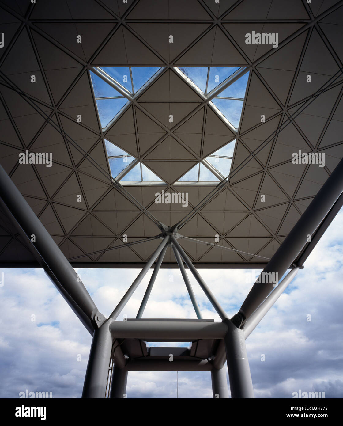 Architecture at London Stansted Airport terminal building, Essex, England, UK. Stock Photo