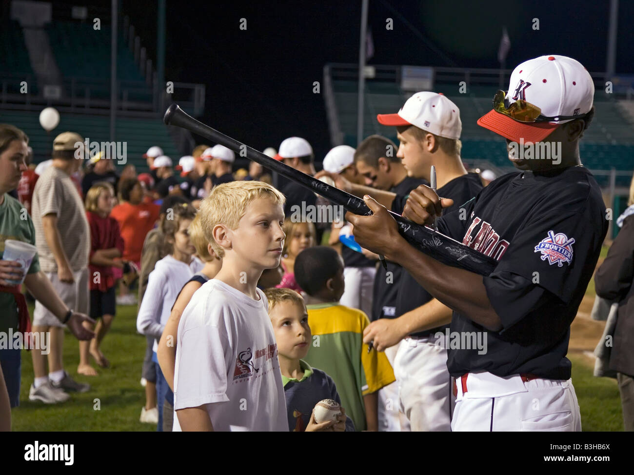 Baseball Player Signs Autographs Stock Photo Alamy
