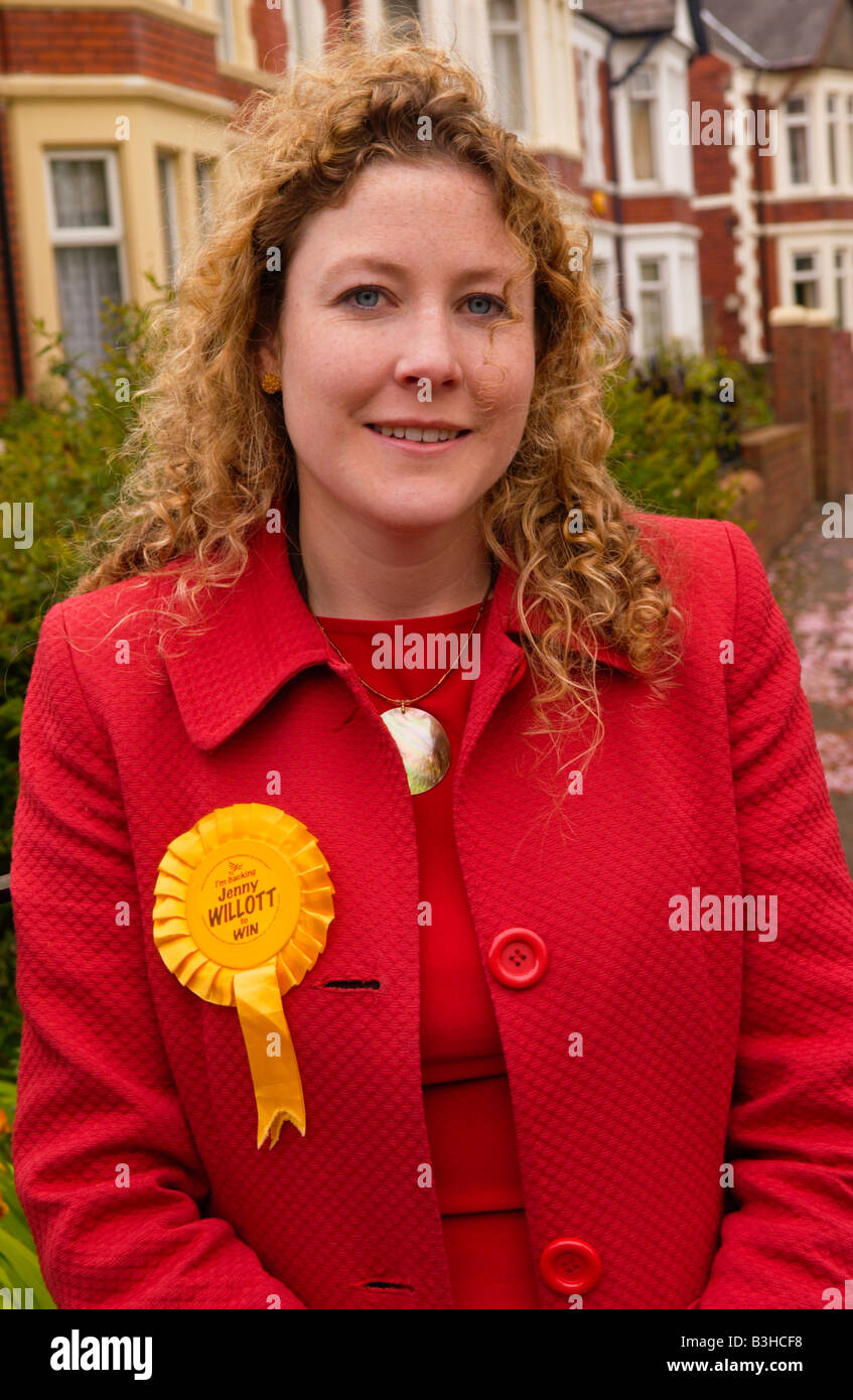 Jenny Willott Liberal Democrat candidate pictured while campaigning in