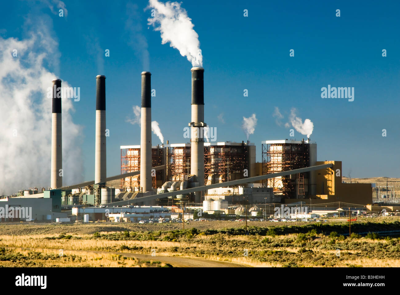 a coal fired electric power plant in Wyoming Stock Photo