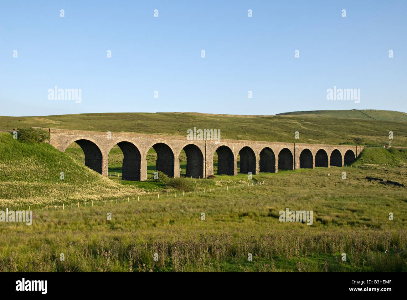 Dandry Mire, or Moorcock Viaduct on the Settle and Carlisle Railway, near Garsdale, Cumbria, UK. Stock Photo