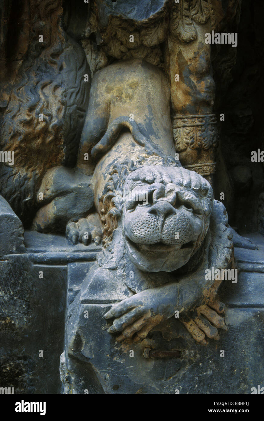 Baroque Lion in the Lapidarium of the National Museum in Prague, Czech