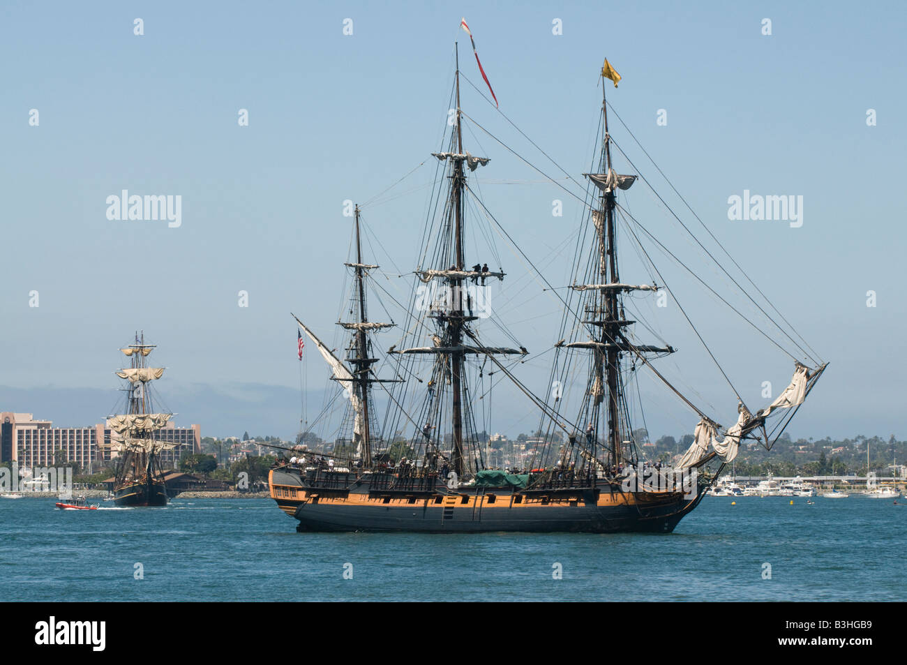 Tall Sailing Ship in San Diego Bay Stock Photo Alamy