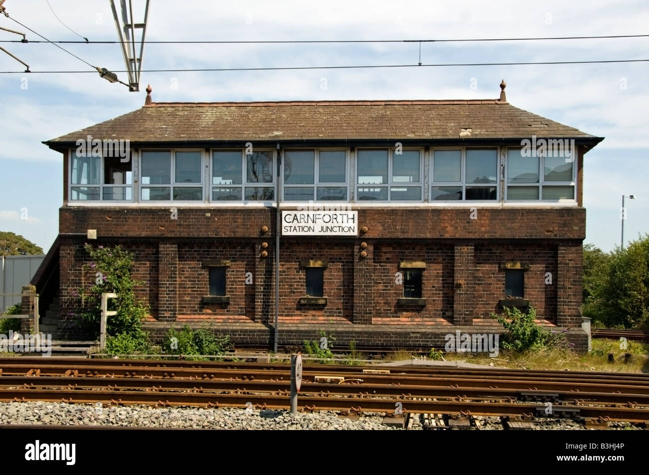 Carnforth Station Junction Signalbox, Carnforth, Cumbria, England. Stock Photo