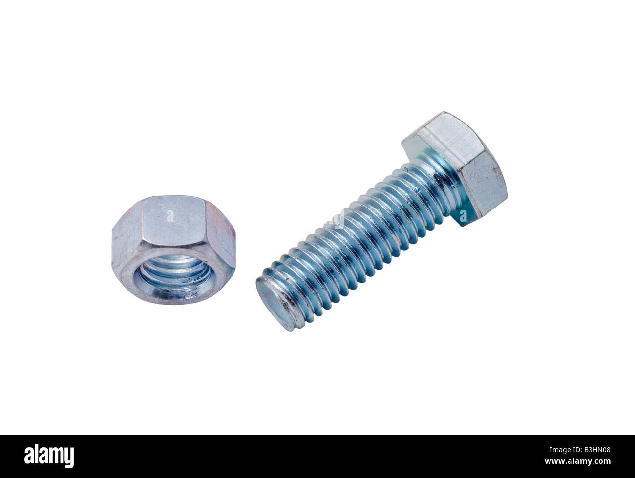 nut and bolt isolated on white Stock Photo - Alamy