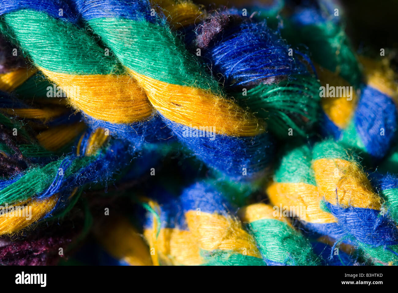 Detail of tangled coloured rope Stock Photo