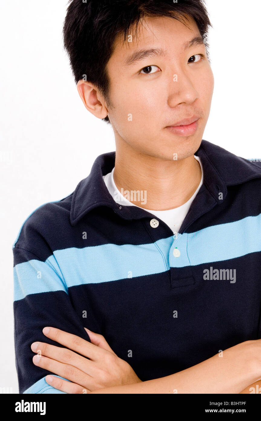 A young chinese man in casual clothing Stock Photo