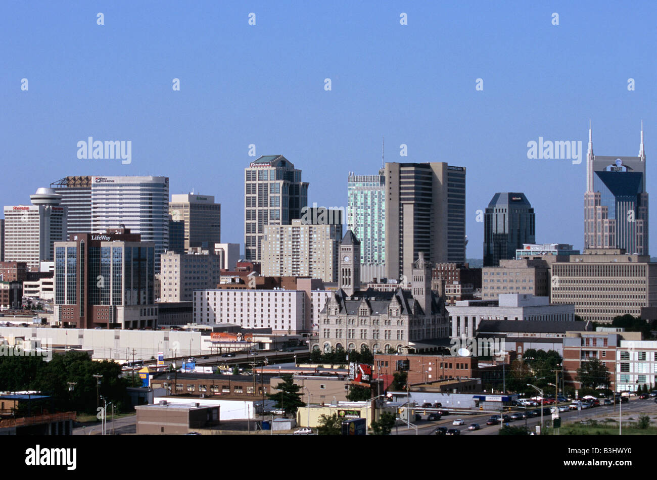 Downtown Nashville Tennessee USA as seen from Music Row Stock Photo - Alamy