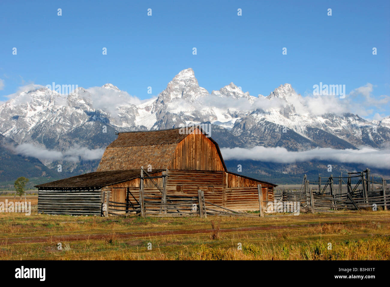 old barn, mormon row, grand teton national park, wyoming Stock Photo
