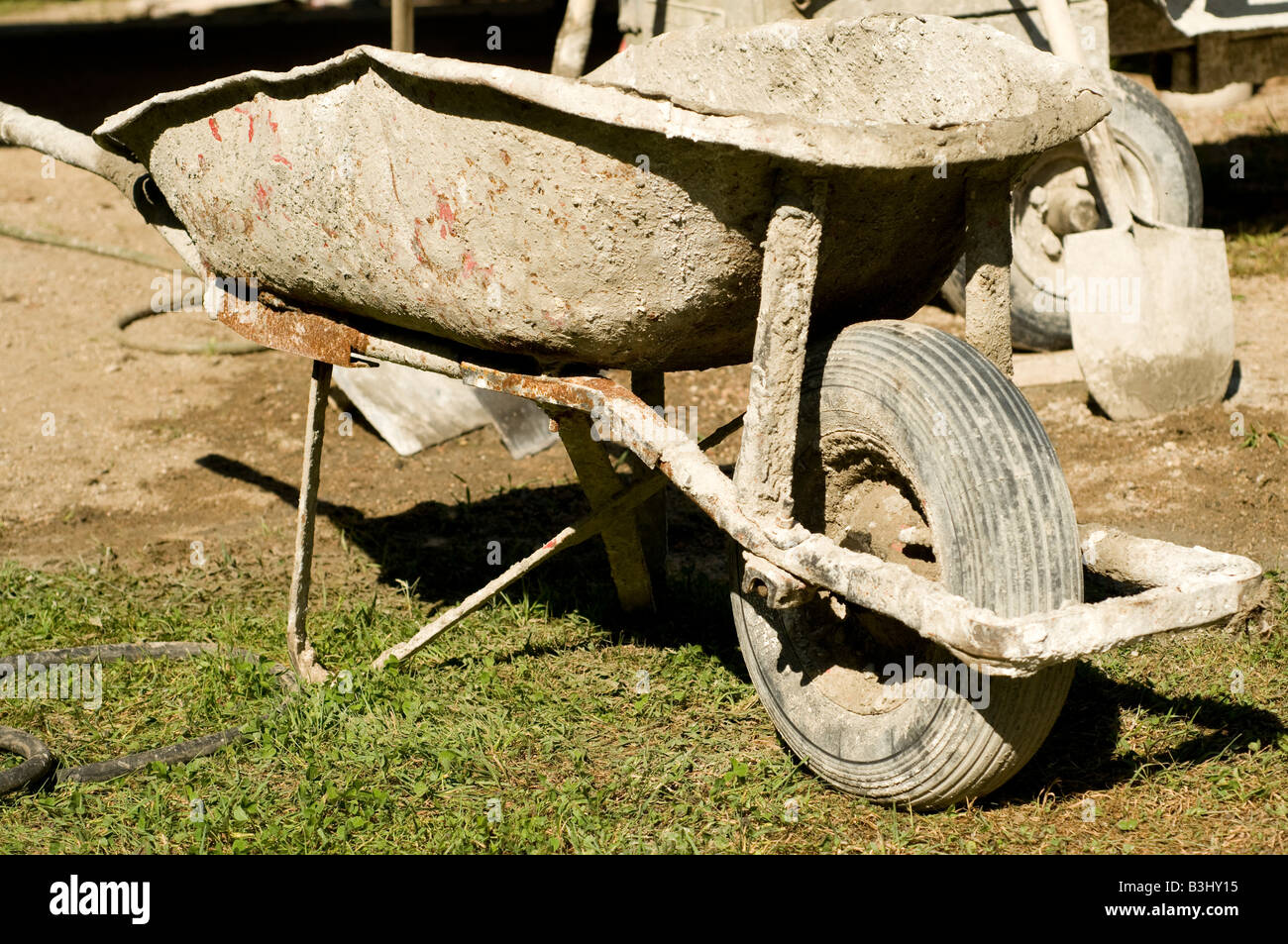 wheelbarrow for cement mixing Stock Photo Alamy