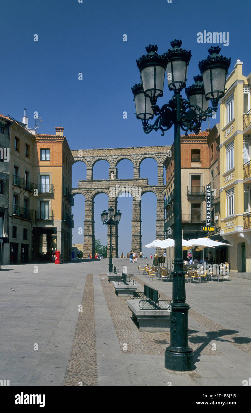 Roman Aqueduct in Segovia, Castile and León, Spain Stock Photo