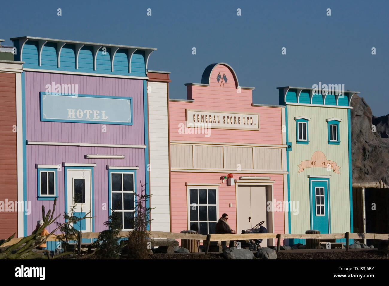 multi-colored houses - gold rush in the north Stock Photo