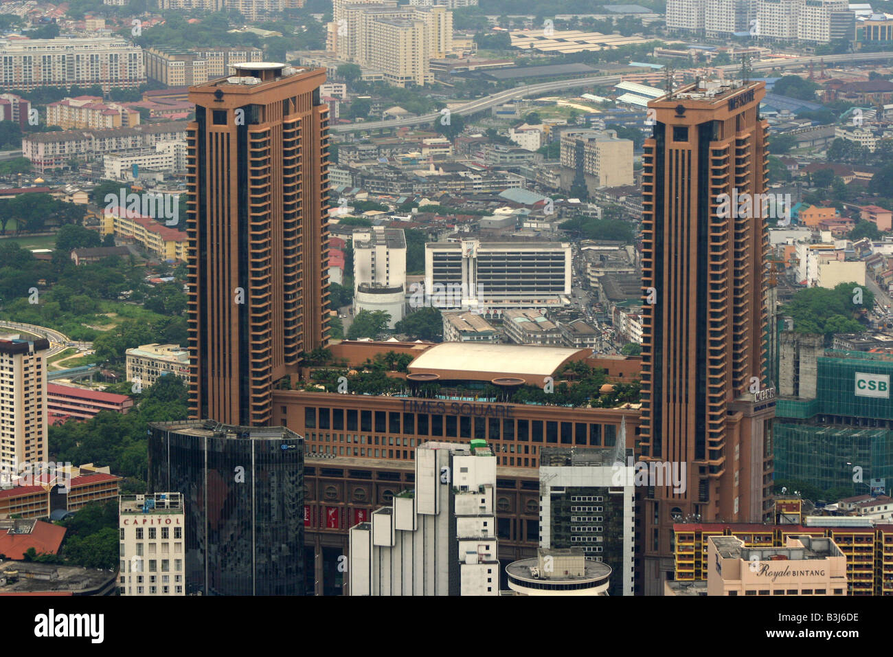 elevated view of Times Square shopping center Kuala Lumpur Malaysia  April 2008 Stock Photo