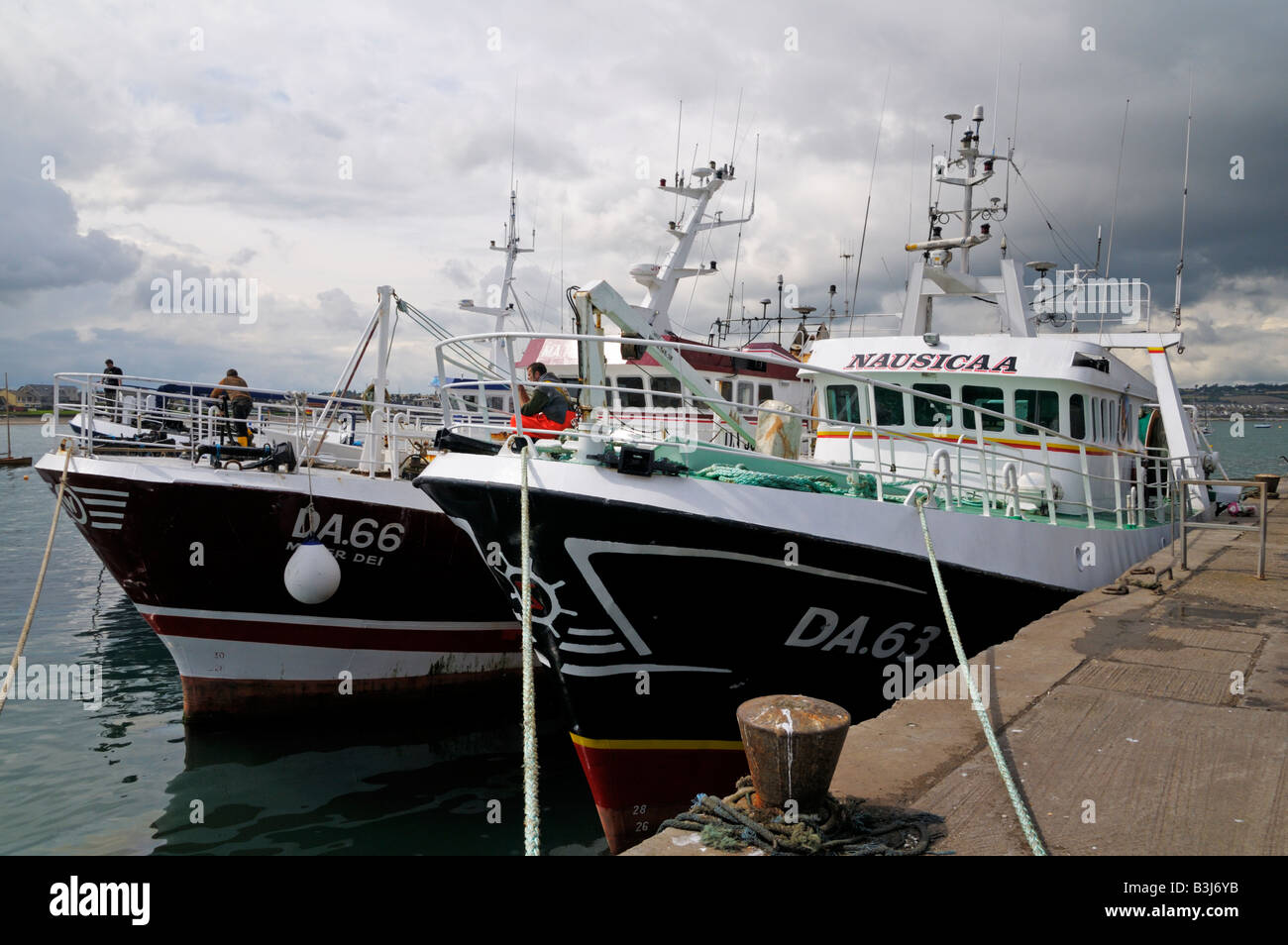 Large fishing boats in the harbour at Skerries north county Dublin