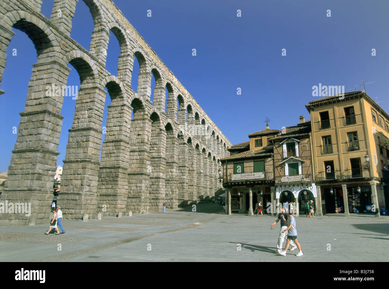 Roman Aqueduct in Segovia Castilla Leon Spain Stock Photo