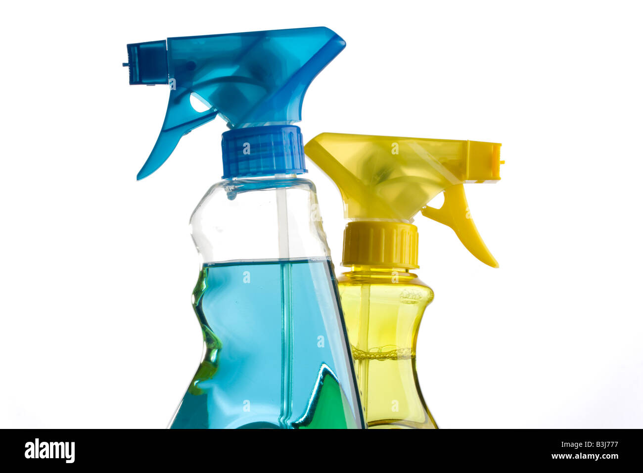 Download Blue And Yellow Trigger Spray Bottles Stock Photo Alamy PSD Mockup Templates