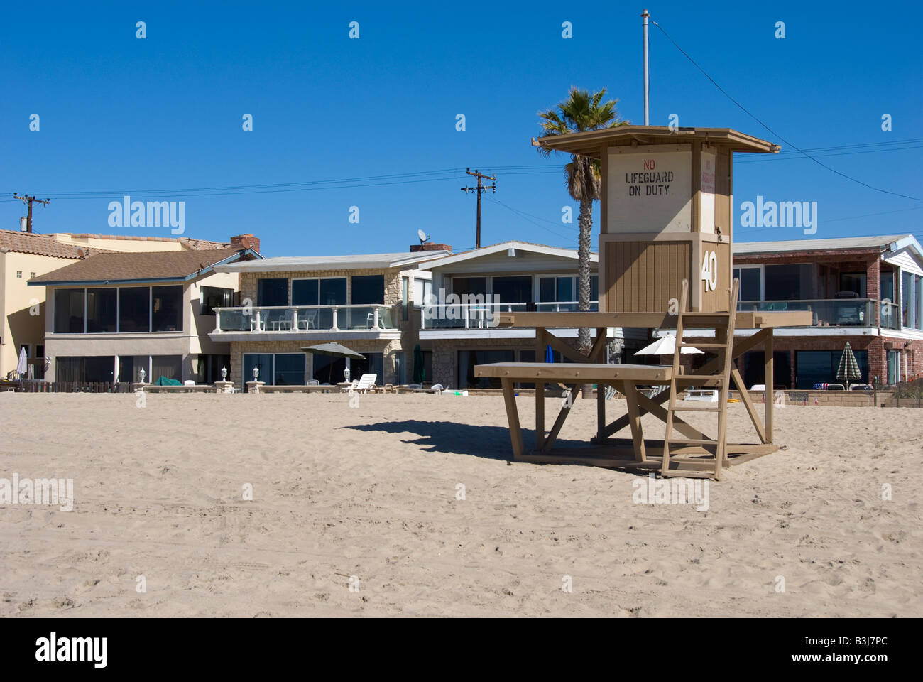 balboa peninsula beach residential houses home lifeguard station newport beach orange county, california ca usa Stock Photo