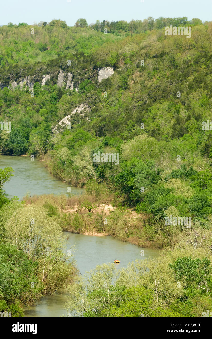 The Buffalo National River in the Ozark Mountains region of Arkansas near the Tyler Bend Visitors Center Stock Photo
