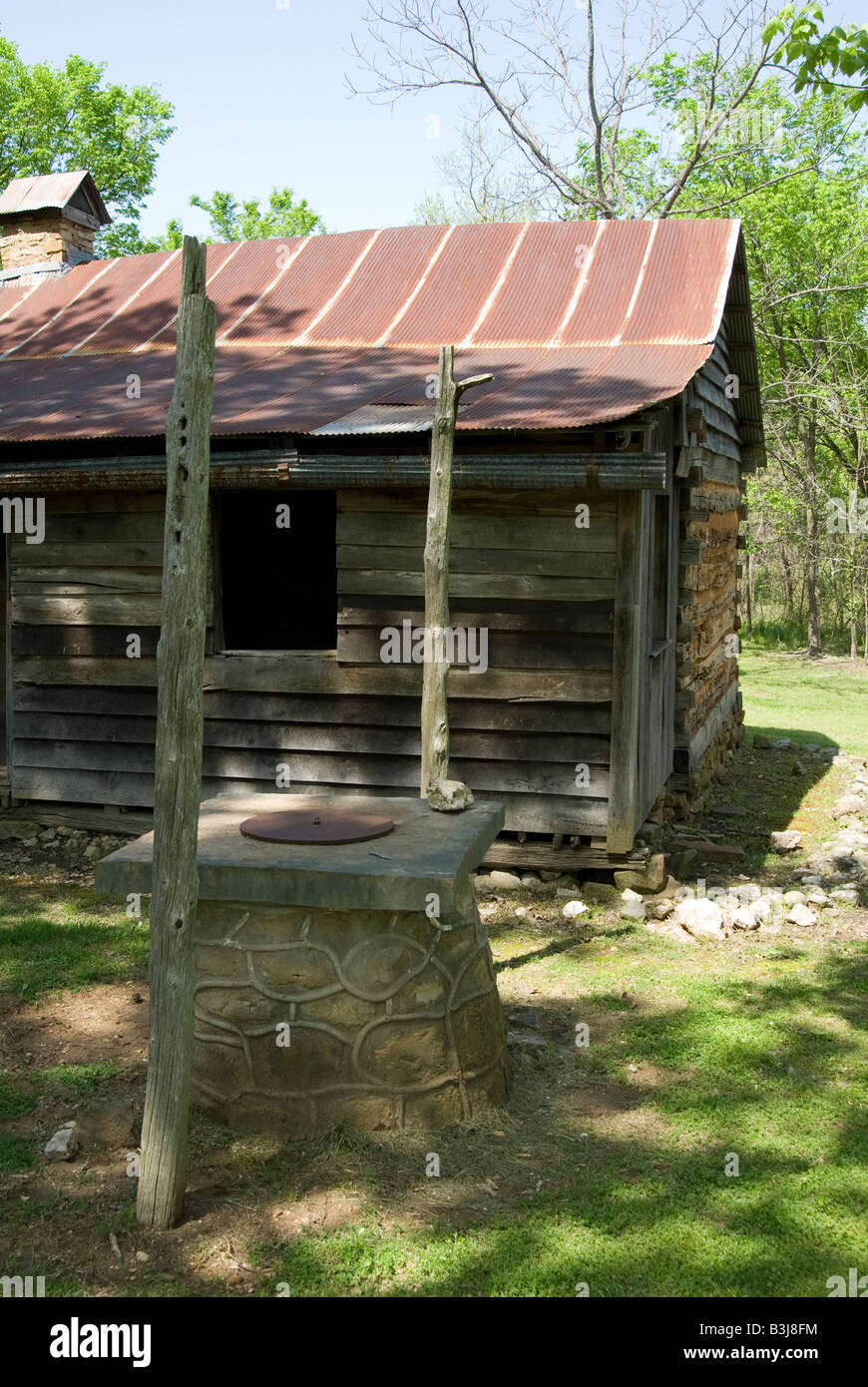 A cistern on the Collier Homestead in the Ozarks of Tyler Bend Arkansas. Stock Photo