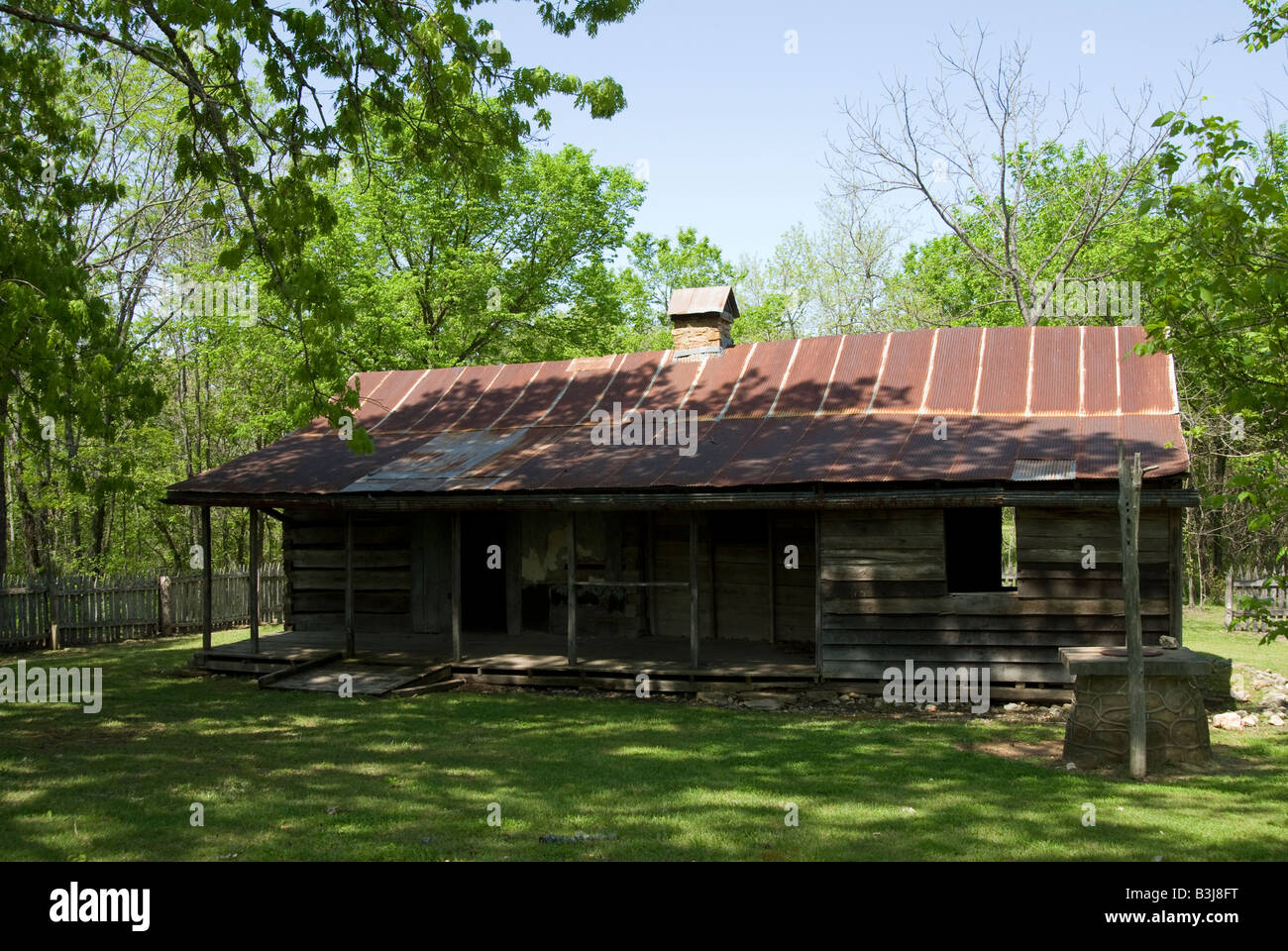 The Collier Homestead in the Ozarks of Tyler Bend Arkansas is owned and operated by the National Park Service Stock Photo