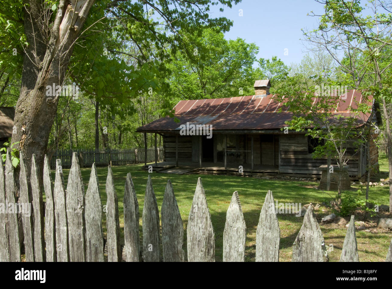 The Collier Homestead in the Ozarks of Tyler Bend Arkansas is owned and operated by the National Park Service Stock Photo