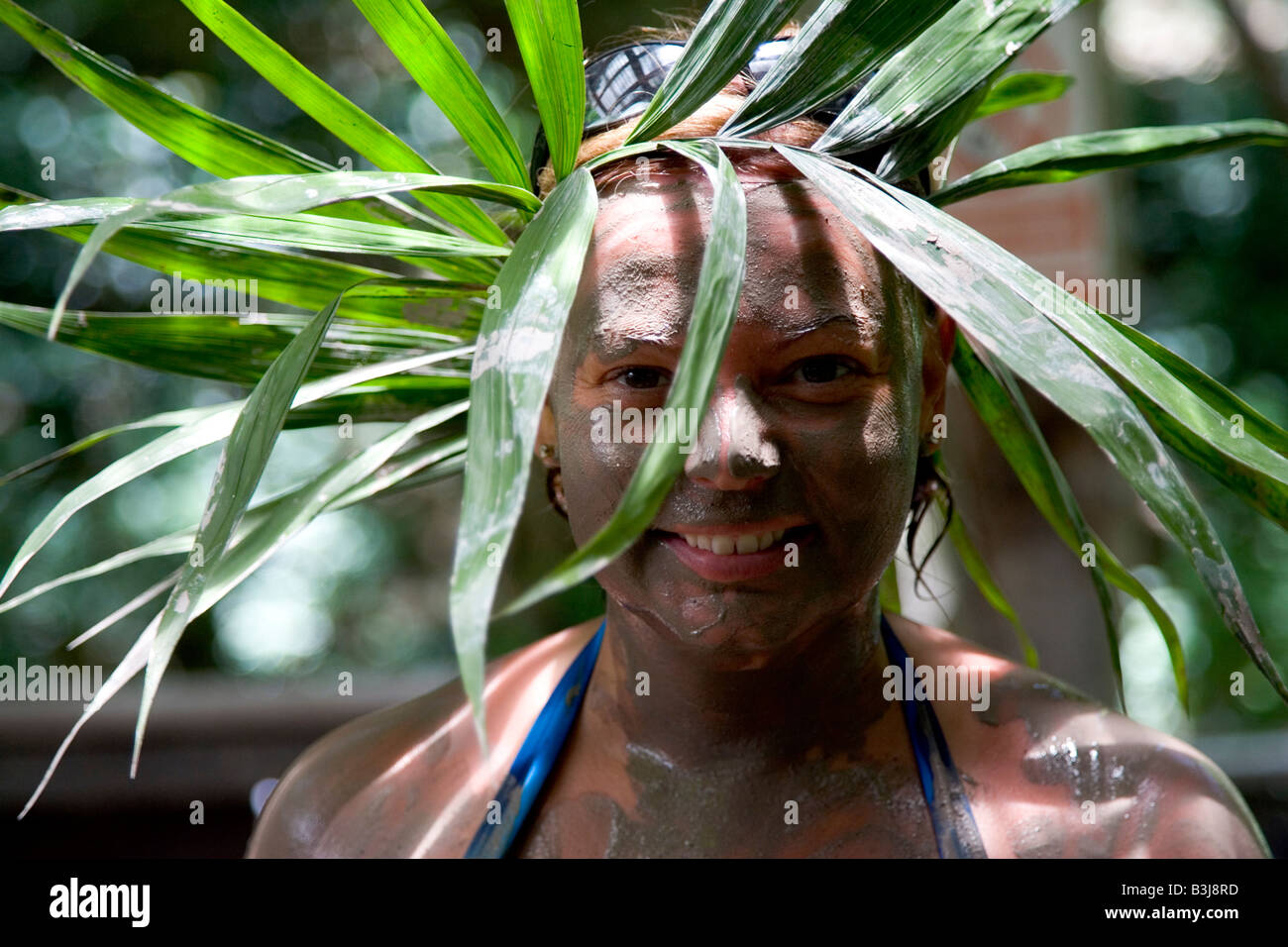 tourist enjoying a mud bath in Costa Rica rain forest Stock Photo - Alamy