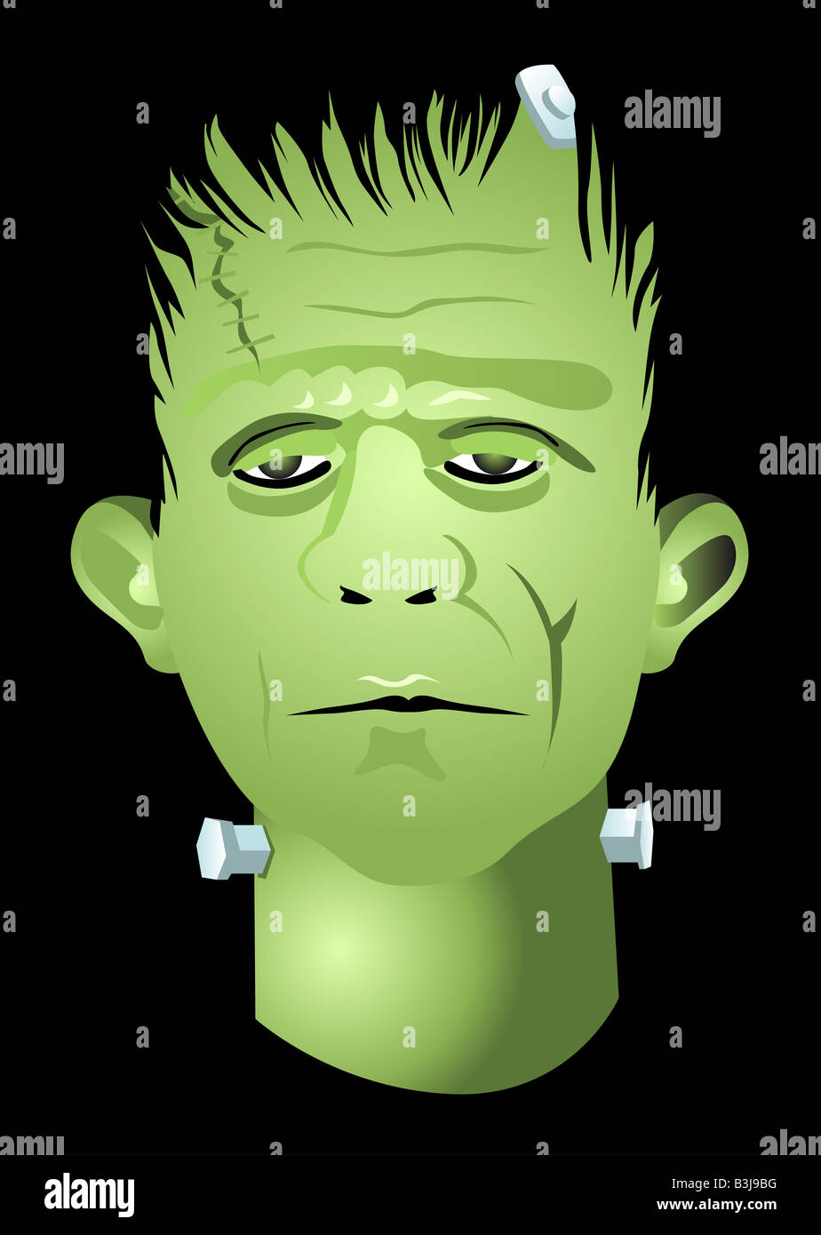Abstract vector illustration of the monster of Frankenstein Stock Photo