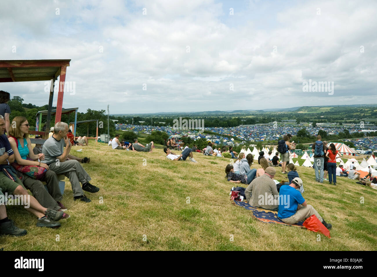 View from the new park area of Glastonbury festival 2008 Stock Photo