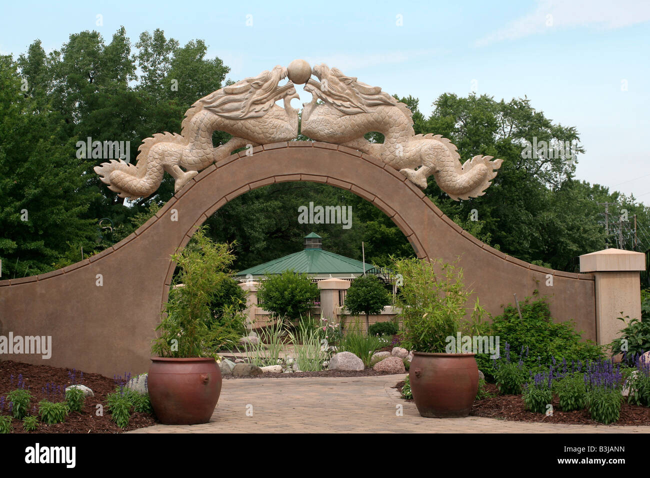 Japanese garden Riverside park in La Crosse Wisconsin Stock Photo Alamy