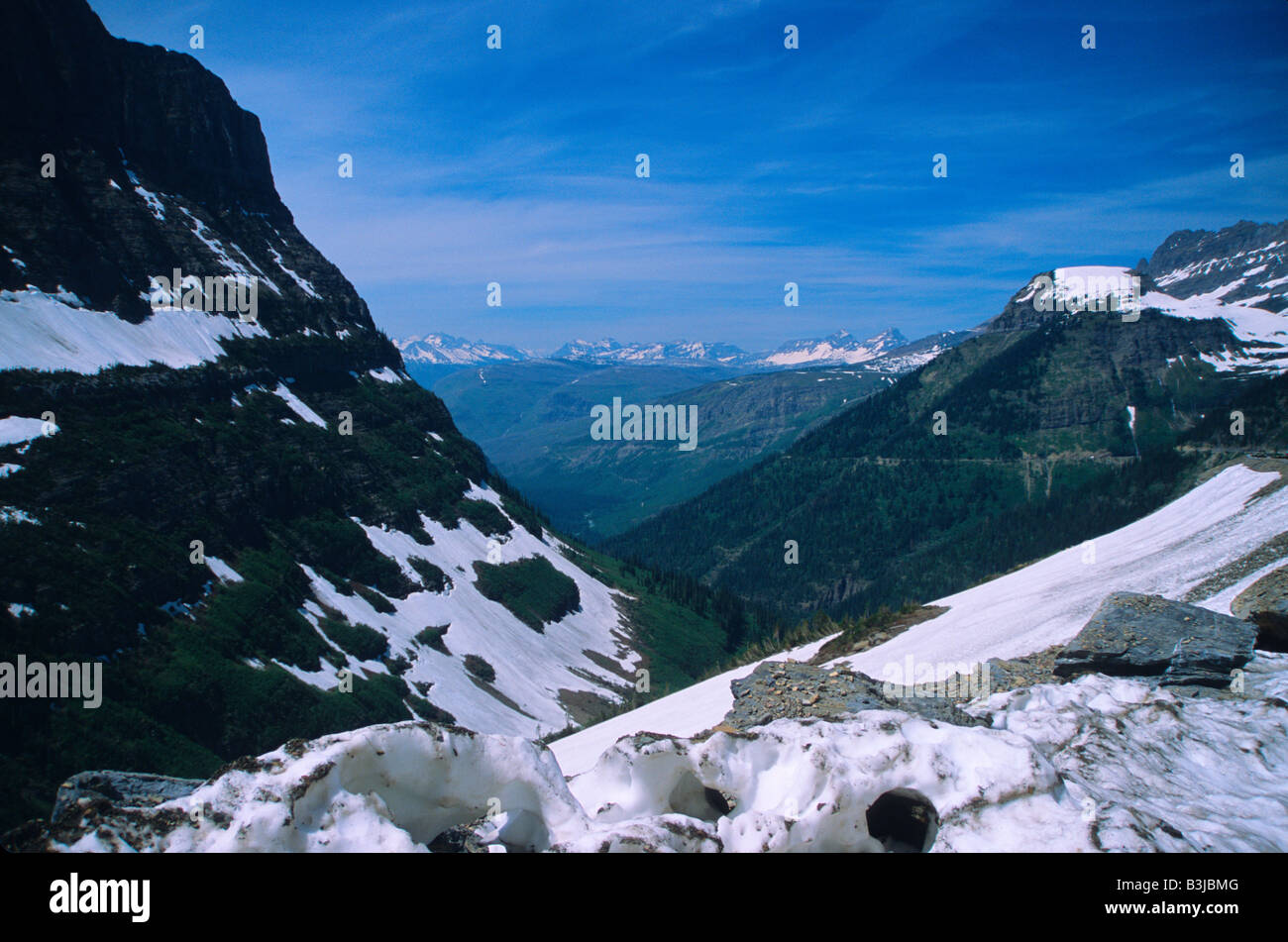 View of Rocky Mountains at Glacier National Park, Montana, USA, North America Stock Photo