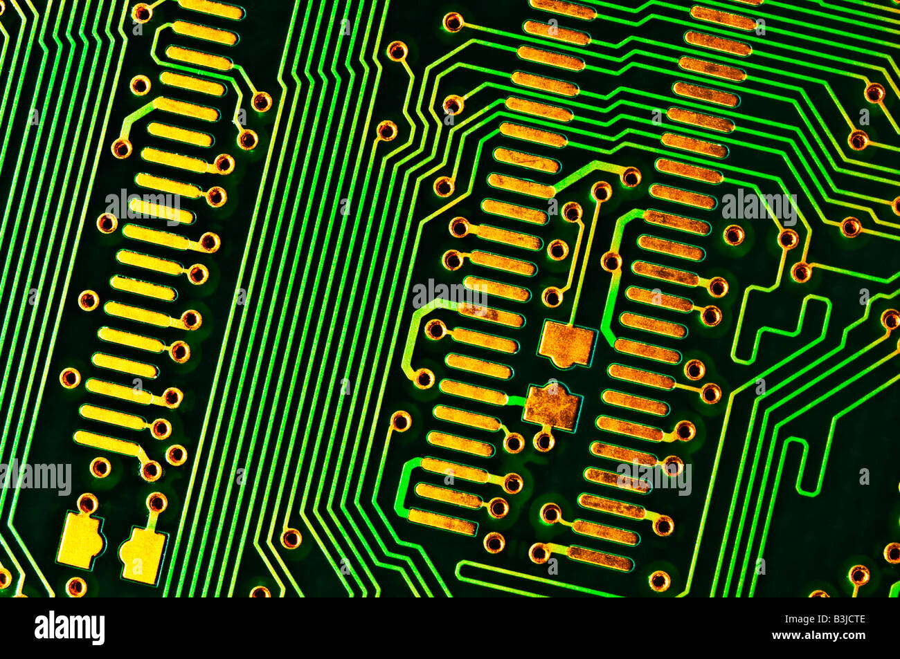 Printed Circuit Board (from computer memory card) Stock Photo